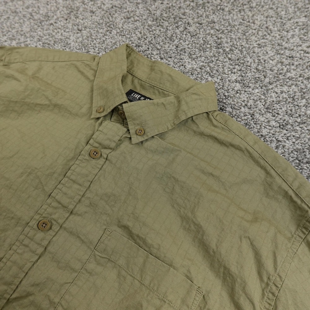 Line Of‎ Trade Shirt Mens XL Green Frank Workwear Ripstop Long Sleeve Button Up